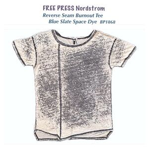 FREE PRESS Nordstrom REVERSE SEAM
BURNOUT TEE - Blue Slate Heather L - BP1868